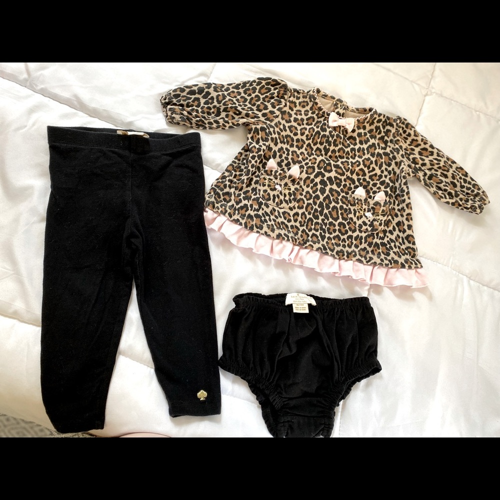 KATE SPADE BABY SET( 18mths) leopard, black, pink